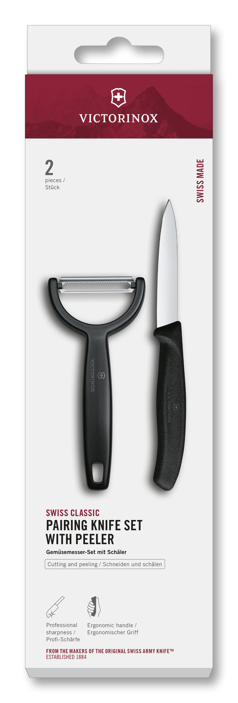 VICTORINOX Gemüsemesser mit Y-Schäler schwarz 2teilig