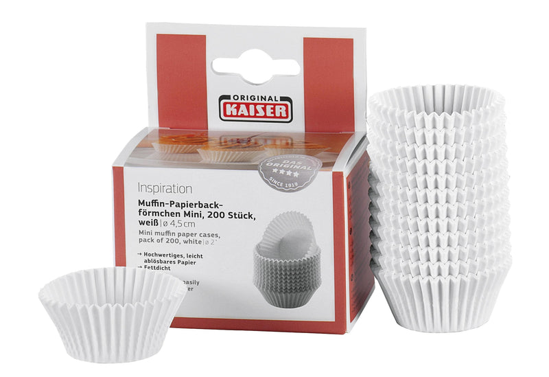 KAISER Papierbackförmchen Mini Muffin Ø4,5cm weiß 200er Pack