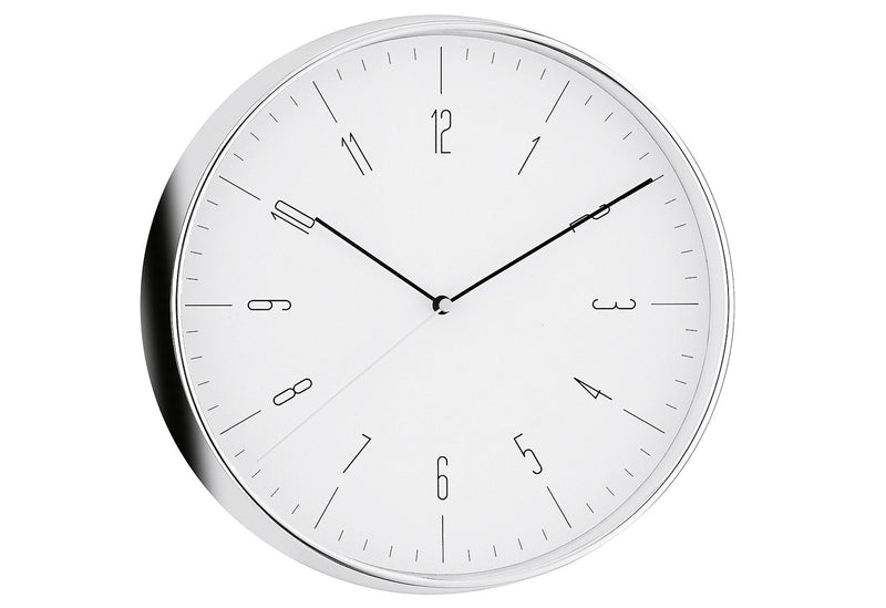 MEBUS Quarz Wanduhr Ø30cm chrom