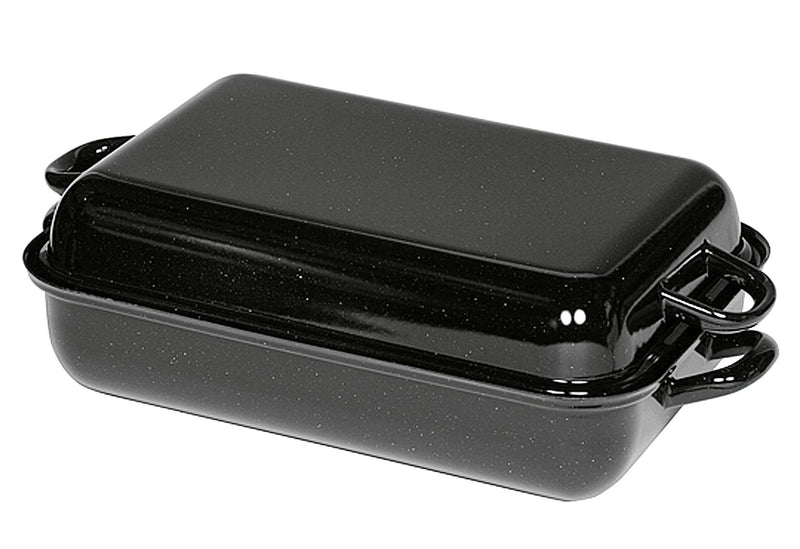 RIESS Bräter Profi 37x26x12,5cm schwarz emailliert mit Deckel