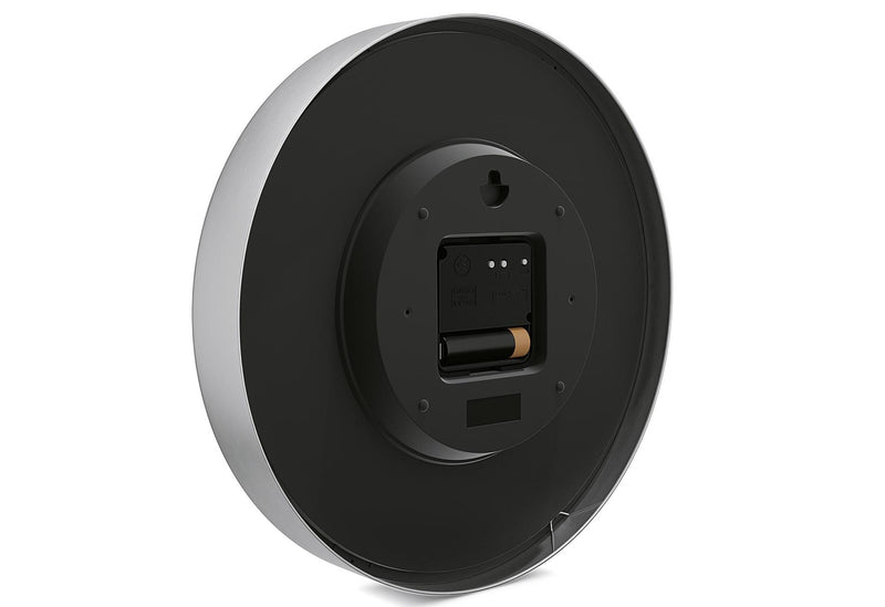 MEBUS Funkwanduhr mit Thermo Hygrometer Ø25cm silber
