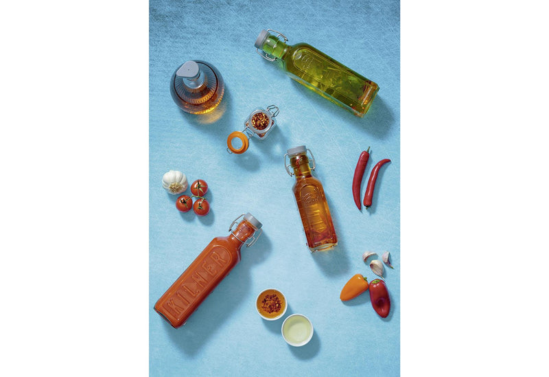 Glasflasche mit Bügelverschluß, eckig, 1 Liter