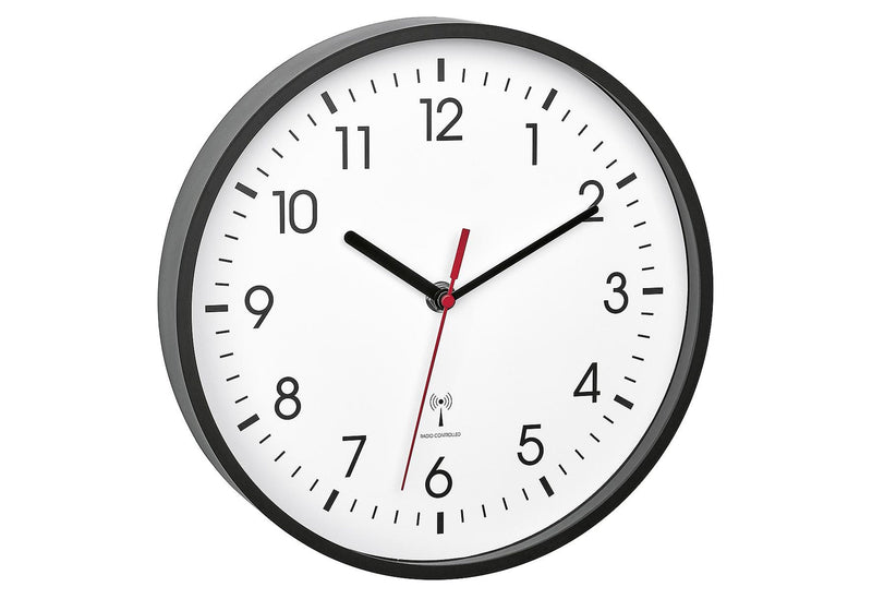 TFA Funk Wanduhr Ø24,5cm schwarz