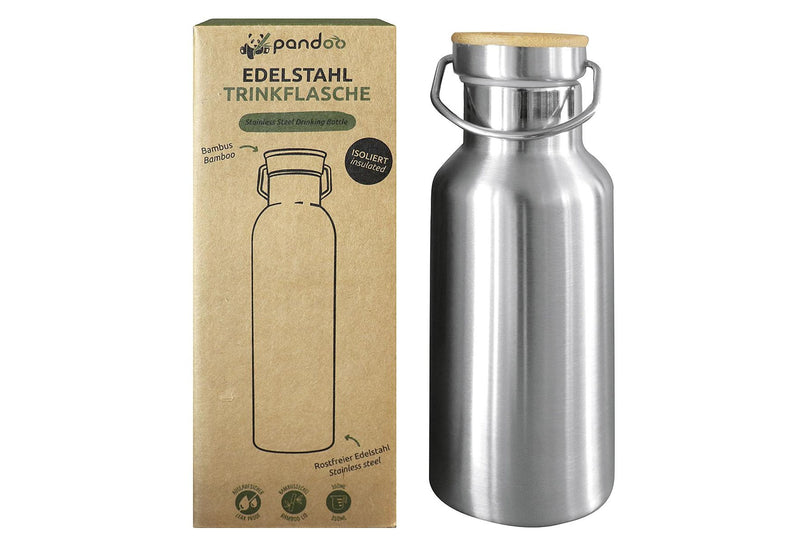 PANDOO Trinkflasche isoliert Edelstahl 350ml