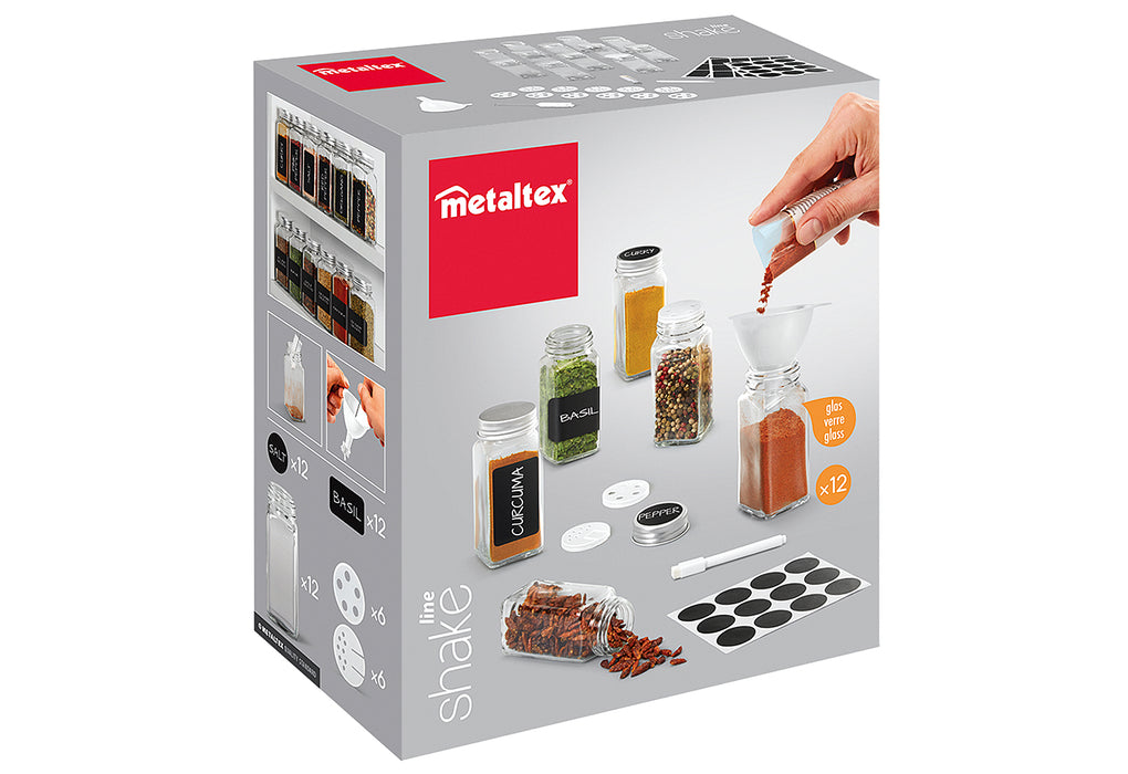 METALTEX Gewürzstreuer Shake-It 12 Gläser Set