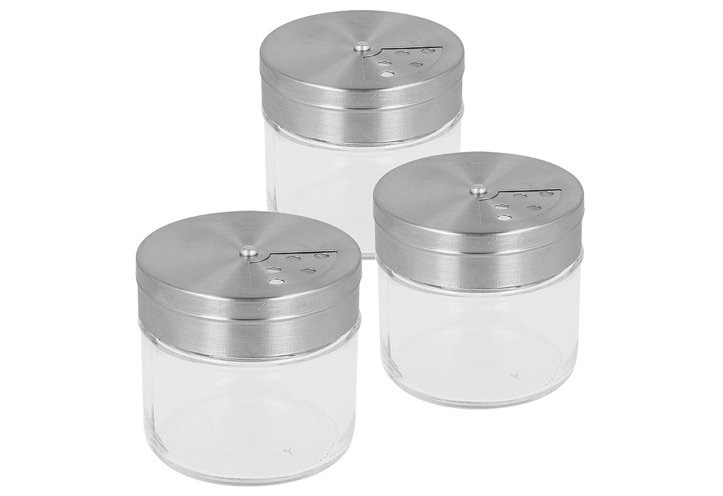 METALTEX Gewürzstreuer Glas/Inox 100ml Ø6x6cm 3er Set