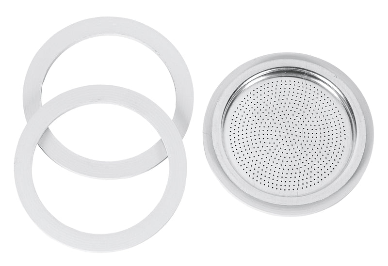 BIALETTI Ersatzteilset 3 Dichtungen + 1 Filter 9Tassen Aluminium