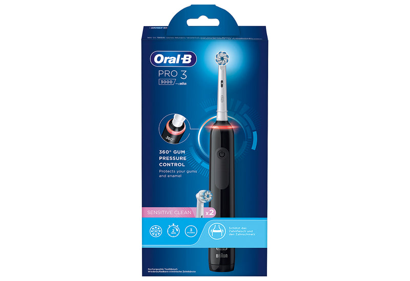 ORAL-B Zahnbürste Pro 3 3000 Sensitive Clean Set black
