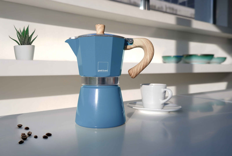 Venezia - Espressokocher, bluedenim, 6 Tassen