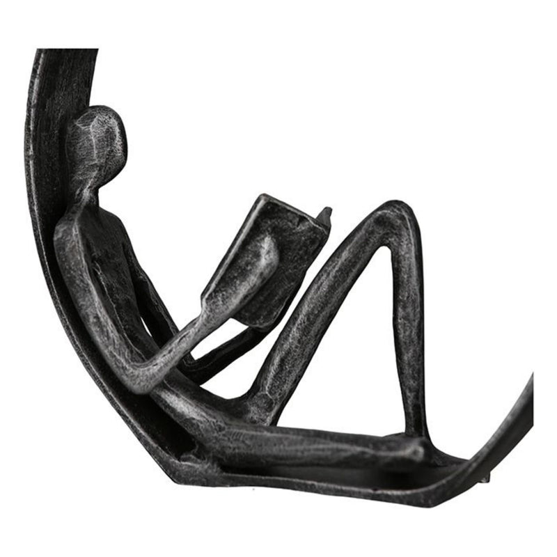 Themen Figur, Skulptur mit Spruch und Weisheit, GUTE BÜCHER.. , aus Eisen antik finish silberfarben, durch wundervolles Design in Szene gesetzt, 19 x 17 x 9 cm