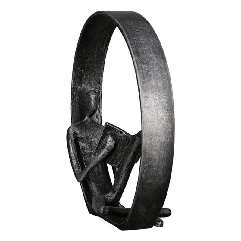 Themen Figur, Skulptur mit Spruch und Weisheit, GUTE BÜCHER.. , aus Eisen antik finish silberfarben, durch wundervolles Design in Szene gesetzt, 19 x 17 x 9 cm