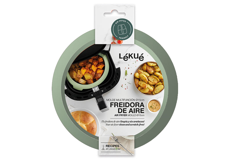 LEKUE Silikonform für Airfryer Ø15cm grün