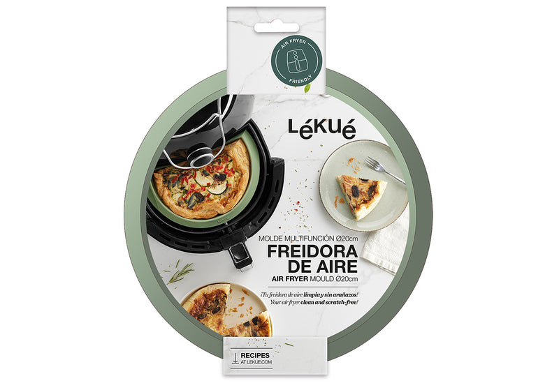 LEKUE Silikonform für Airfryer Ø20cm grün