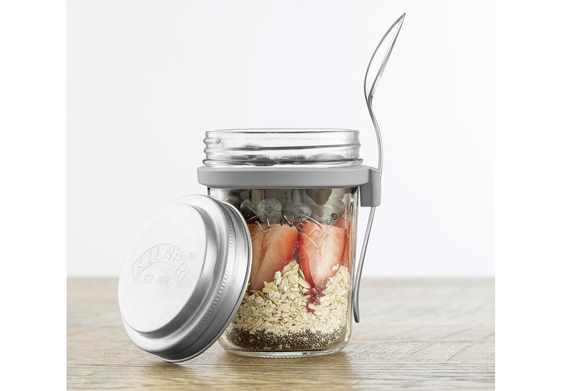 Frühstücksglas mit Löffel, 350 ml