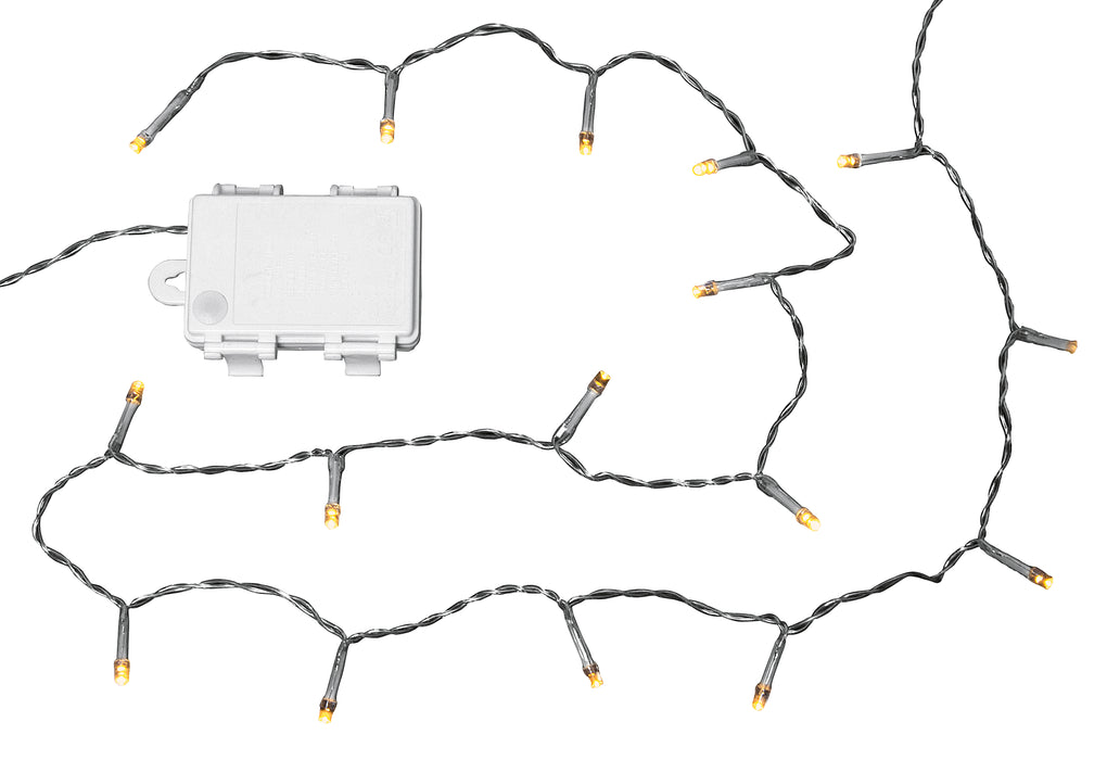 Lichterkette 96 LED warm-weiß und Timer für innen 7,6m transparent