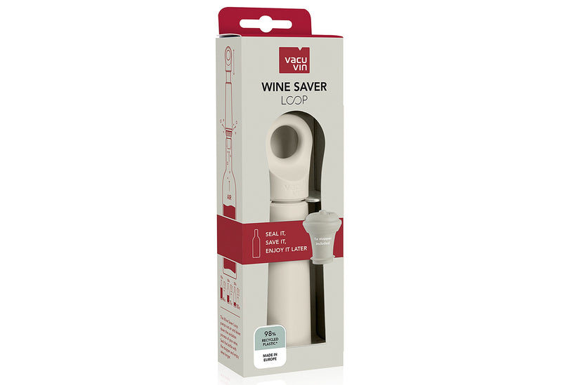 VACU VIN Weinpumpe Loop mit 1 Stopfen sand