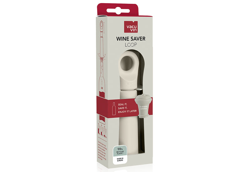 VACU VIN Weinpumpe Loop mit 1 Stopfen sand