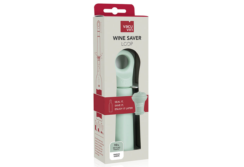 VACU VIN Weinpumpe Loop mit 1 Stopfen jade