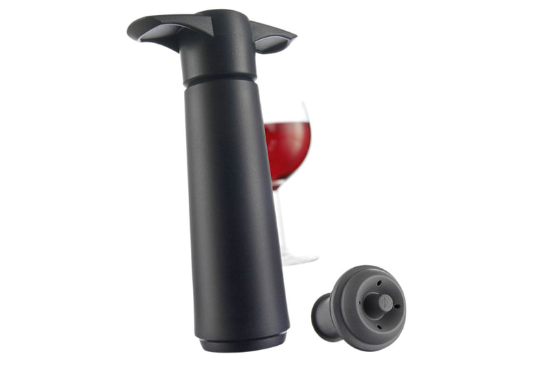 VACU VIN Weinpumpe mit 2 Stopfen schwarz