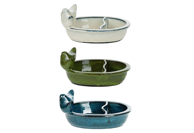 ESSCHERT DESIGN Futter-/Trinkschale Keramik sortiert 21x15,5x8,6cm