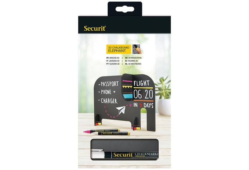 SECURIT Kreidetafel 3D Motiv Elefant