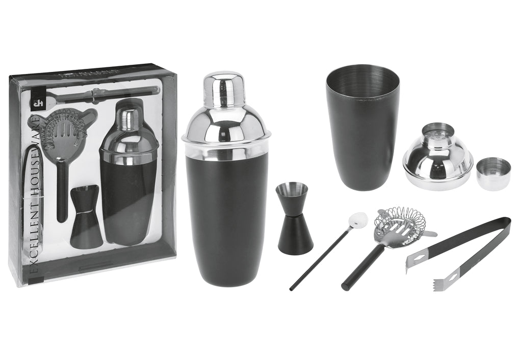 Cocktailset Edelstahl schwarz  5tlg.