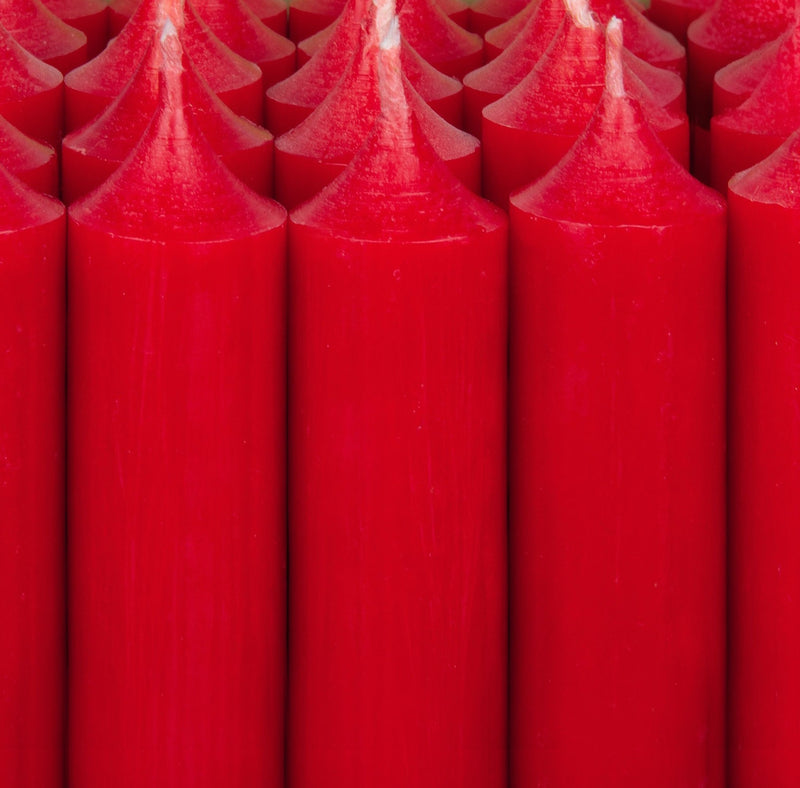 11cm Stabkerzen 10er Set im eleganten Stil, Farbe WEIHNACHTSROT, natürliches Design mit 2,2 cm Durchmesser, Höhe 11 cm, ca. 4 Stunden Brennzeit, Ruß- und tropffrei, Hoher Neidfaktor.