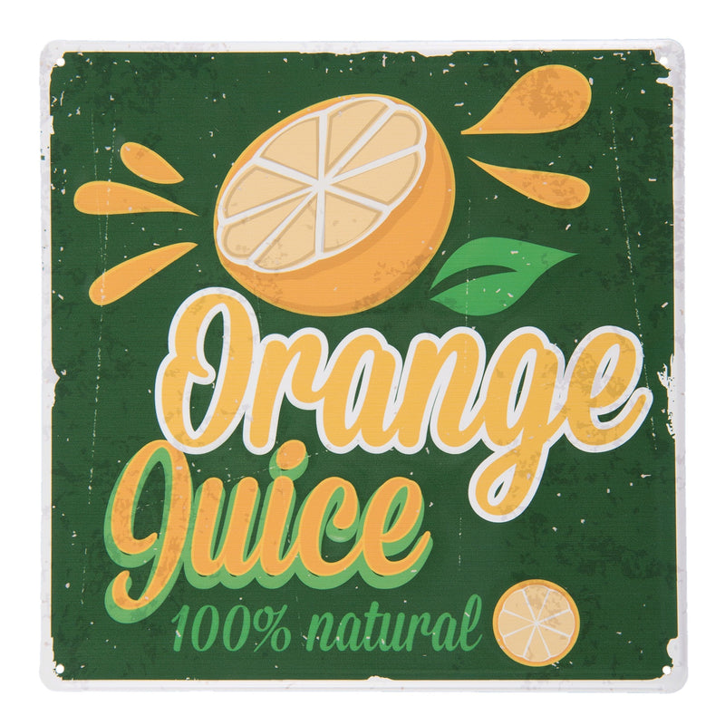 Tolles Vintage Retro Blechschild, ORANGE JUICE, Metall , 30x 30 cm, bunt, ideal für Bar, Cafe, Cafeteria oder einfach Zuhause