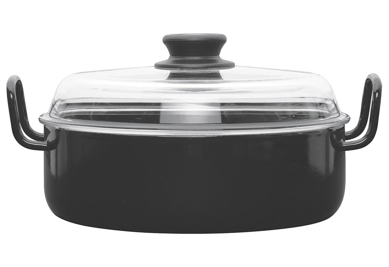 RIESS Schmorpfanne Omas Ø24cm mit Glasdeckel schwarz