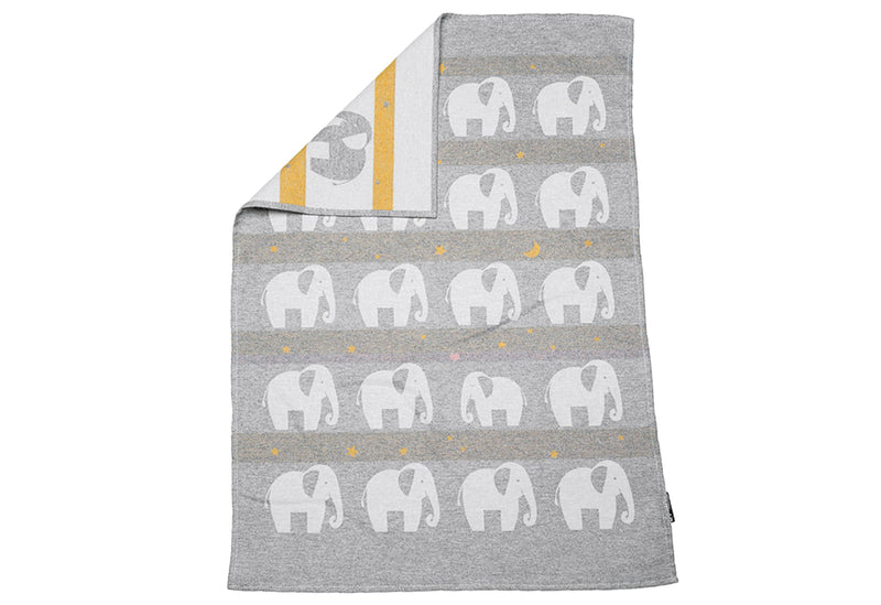 FUSSENEGGER Babydecke Lima Elefant 65x90cm grau