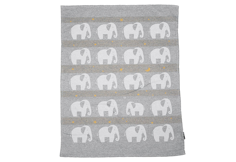 FUSSENEGGER Babydecke Lima Elefant 65x90cm grau