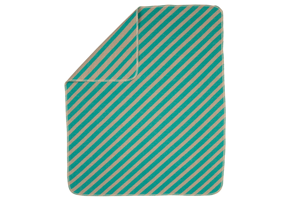 FUSSENEGGER Babydecke Diagonalstreifen 70x90cm verde mare