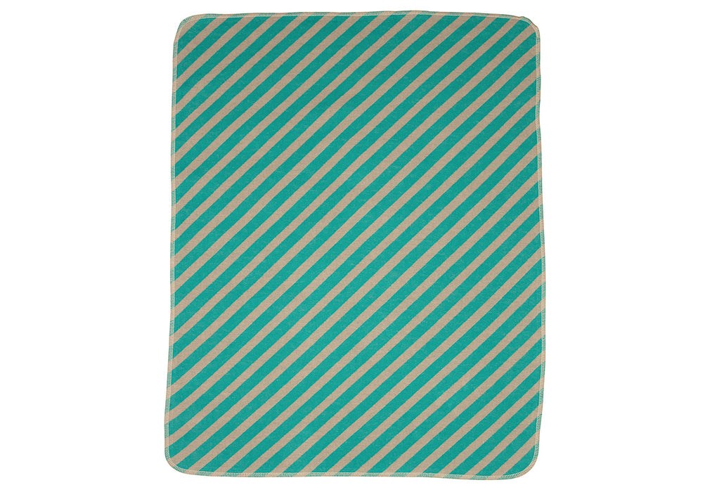 FUSSENEGGER Babydecke Diagonalstreifen 70x90cm verde mare