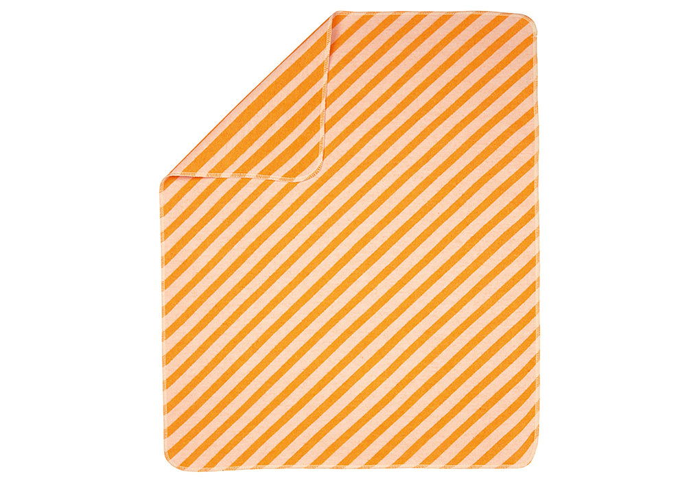 FUSSENEGGER Babydecke Diagonalstreifen 70x90cm hellorange