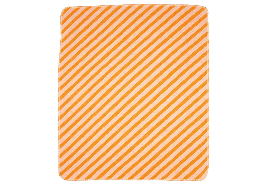 FUSSENEGGER Babydecke Diagonalstreifen 70x90cm hellorange