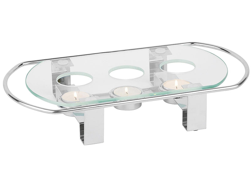 APS Speisenwärmer 3 flammig Glasplatte 34x18x6cm