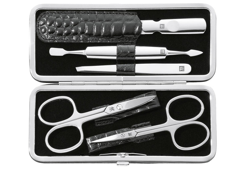 ZWILLING BEAUTY Maniküre/Pediküre Etui Kroko Optik schwarz 5teilig