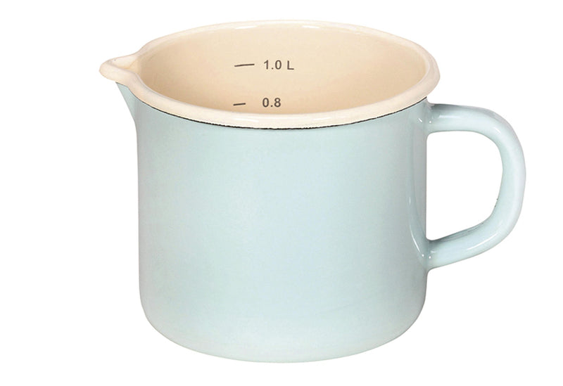 KARL KRÜGER Milchtopf mit Ausguss und Innenskalierung Ø12cm mint