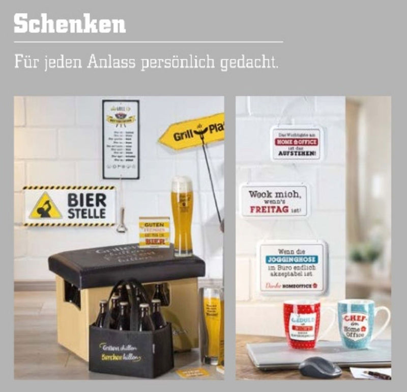 Großes tolles Bier Freunde Metallschild, Modell: BIER UNSER , Maße 42 x 30 cm, creme weiß, ideal für Bier Liebhaber oder solche die es werden wollen, perfekte Geschenkidee oder Mitbringsel