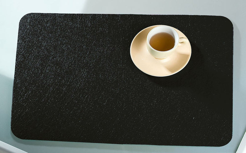 Premium Design Platzset - Filz rechteckig-, 6 waschbare Tischunterlagen, 45 cm x 30cm, tolle Dekoration, hoher Neidfaktor, Inhalt 6 Stück, schwarz anthrazit