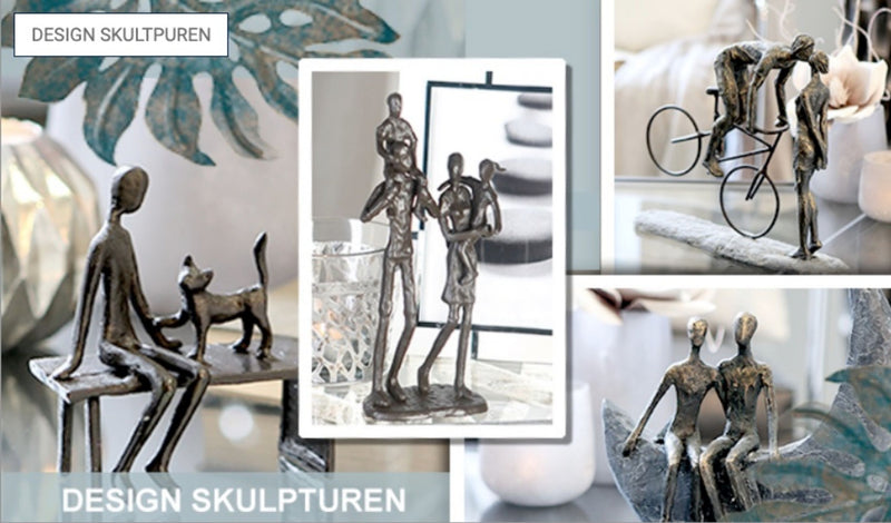 Tolle repräsentative Motto Design Figur Mutter mit Kindern, Skulptur und Kunstobjekt, Modell „ KINDER... „ bronzefarbenes finish, Maße 27 x 12 x 9 cm, pure Lebensfreude