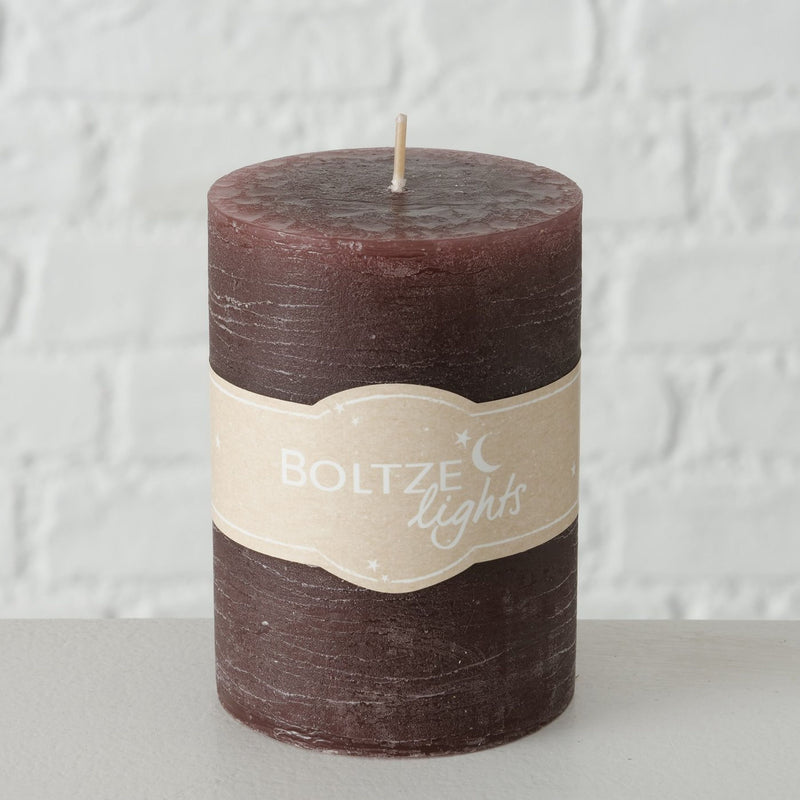 3er Set  Stumpen Kerzenset " Boltze light " in ROT, toller Vintage Landhausstil, 7 cm Durchmesser, Höhe 10 cm, handgearbeitet, 45 Std. Brennzeit, Hoher Neidfaktor