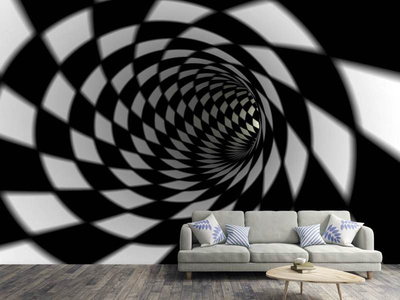 Fototapete Abstrakter Tunnel Black u0026 White