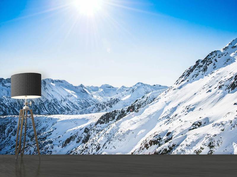 Fototapete Bergpanorama im Schnee