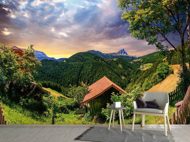 Wall Mural Swiss mountains in summer