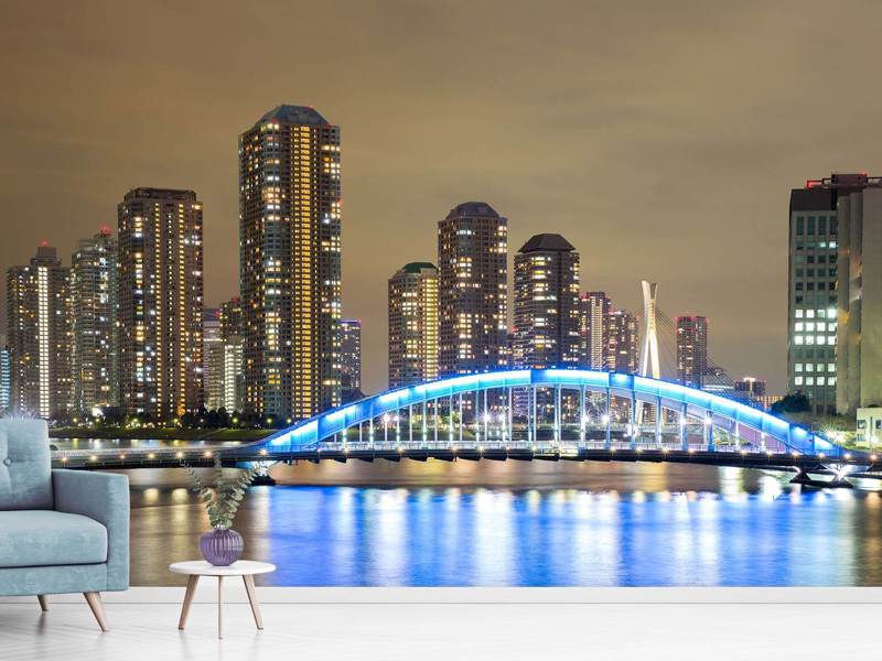 Wall Mural Tokyo skyline at night