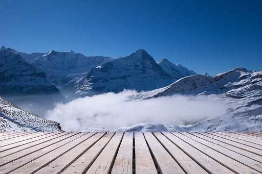 Fototapete Sonnenterrasse in den Schweizer Alpen