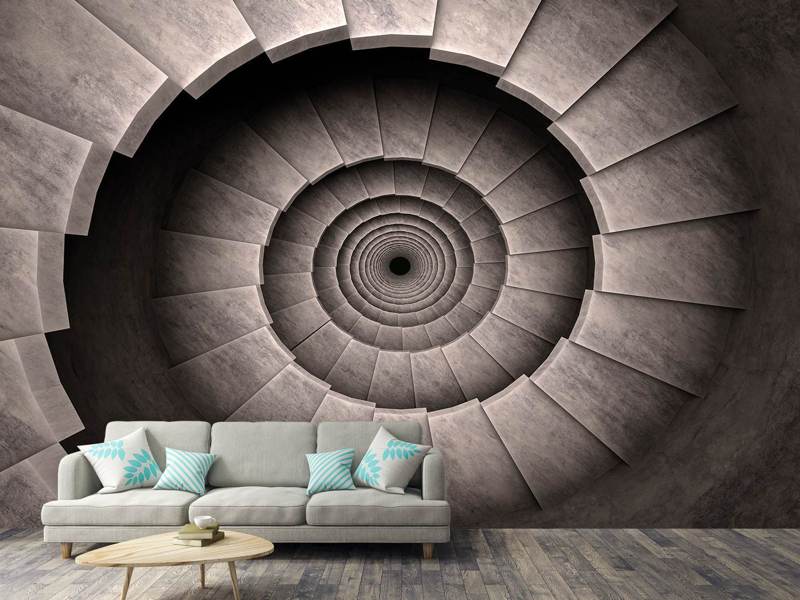 Wall Mural Stone spiral staircase