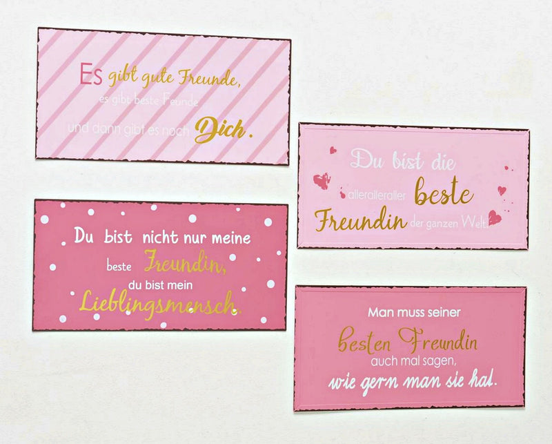 Grosses Vintage Metallschild, Modell „DU BIST DIE ALLERALLER..., Material Metall , Maße 40 x 20 cm, rosa pink, ideal für Küche, Flur, Bar, Cafeteria oder einfach Zuhause.