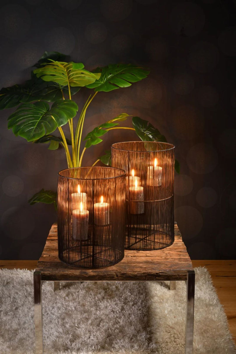 Tolles marokkanisches Windlicht mit LED Beleuchtung innen, 11 x 16 x 11 cm, Farbe Altgold, hoher Neidfaktor inclusive